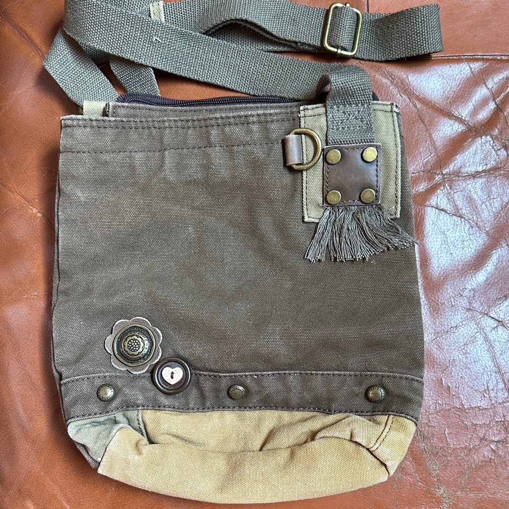 CHALA Brown Canvas Crossbody Bag